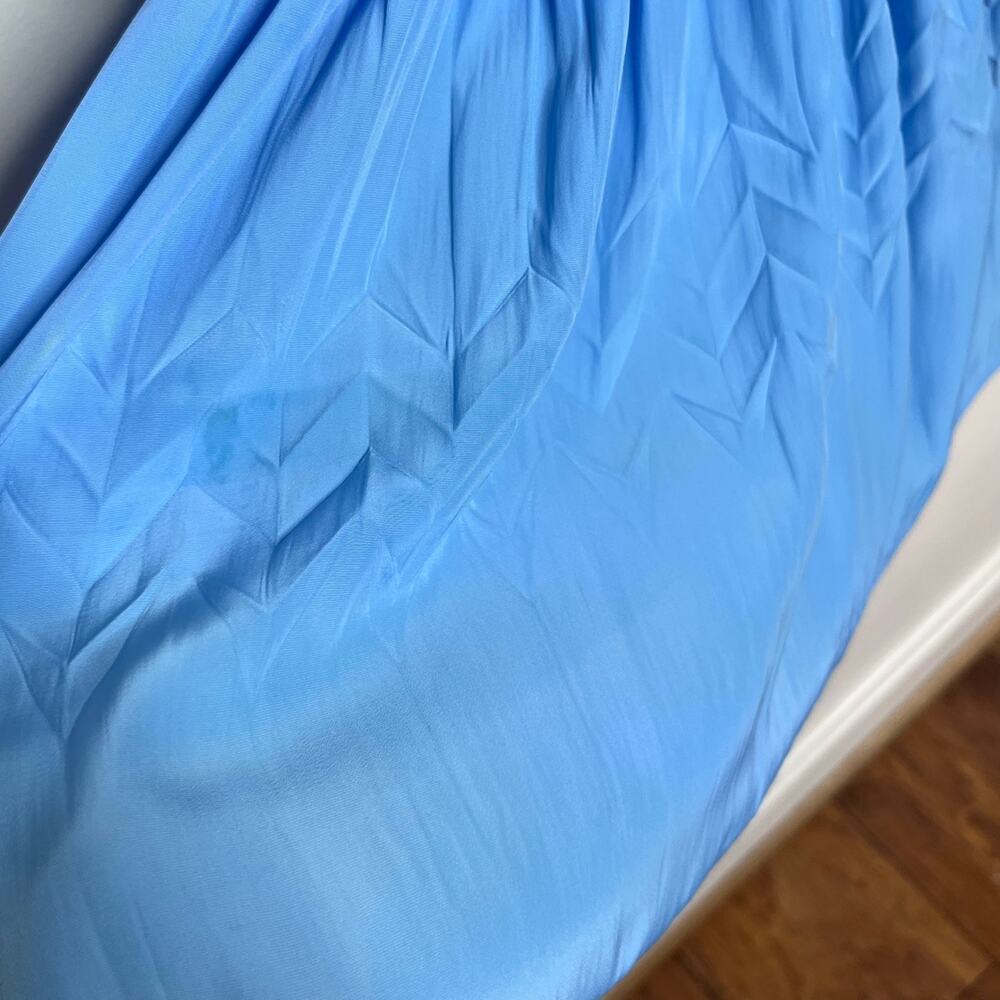 Ramy Brook Karoline Halter Mini Dress Blue Pleated Sleeveless Women Size M READ - Picture 14 of 14